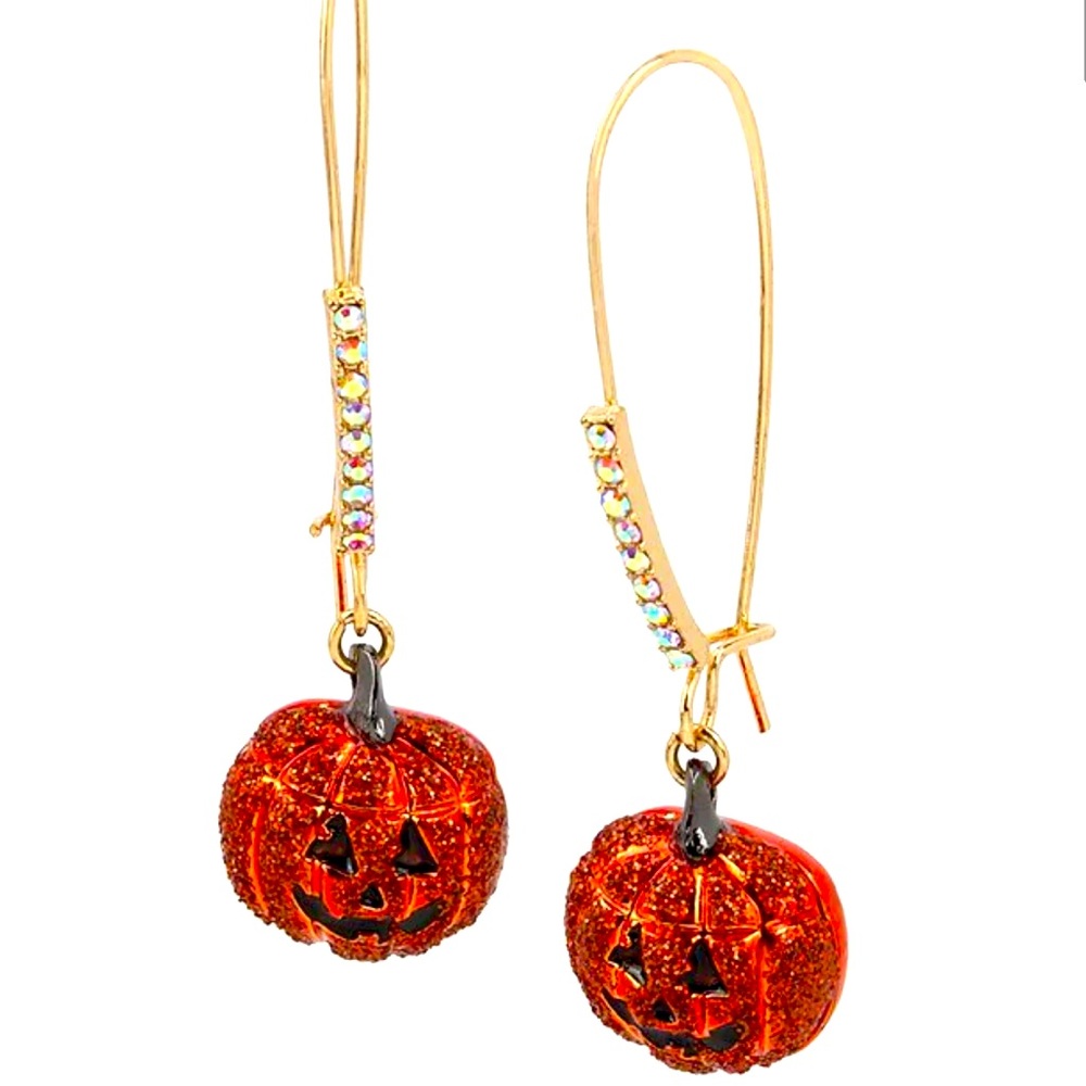 New Betsey Johnson Pumpkin Drop Earrings